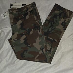 J. Crew Green and Brown Camouflage Pants